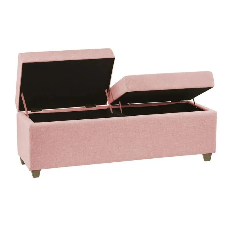 Recamier Bau Madri 1,40m Suede Rosa Bebe - Inova Decor