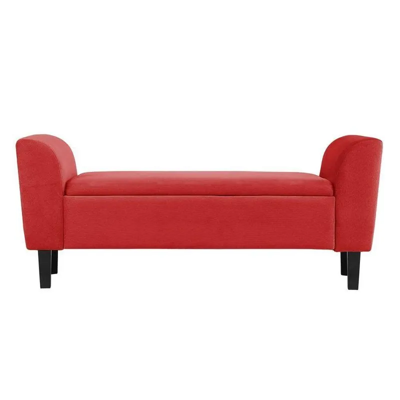 Recamier Bau França 1,20m Suede Vermelho - Clique Decor