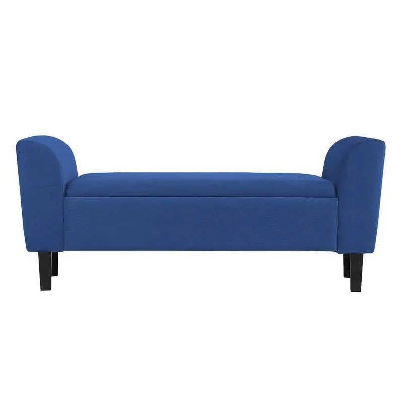 Recamier Bau França 1,40m Suede Azul Marinho - Clique Decor