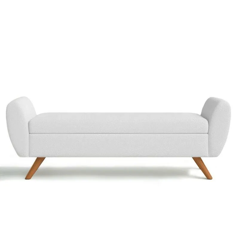 Recamier Bau Grecia 1,20m Suede Branco - Clique Decor