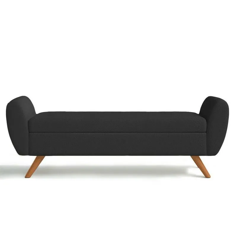 Recamier Bau Grecia 1,20m Suede Preto - Clique Decor
