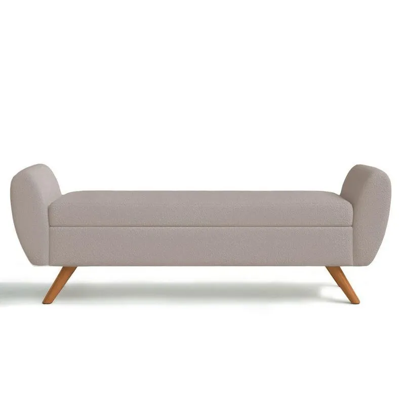 Recamier Bau Grecia 1,40m Suede Bege - Clique Decor