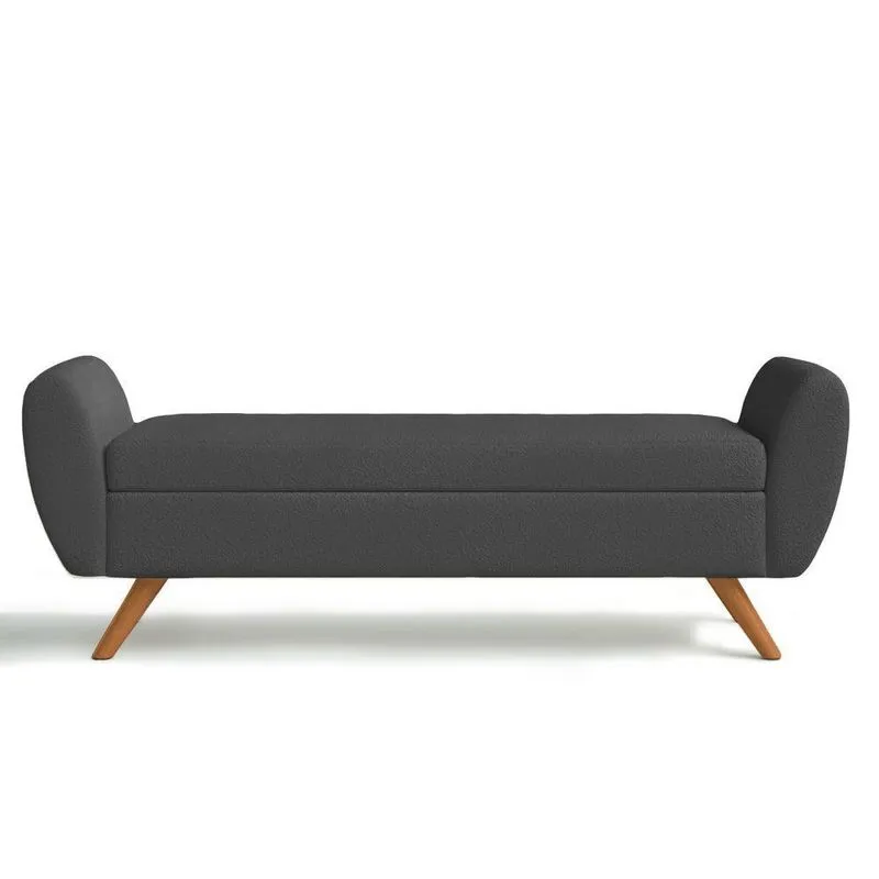 Recamier Bau Grecia 1,40m Suede Grafite - Clique Decor