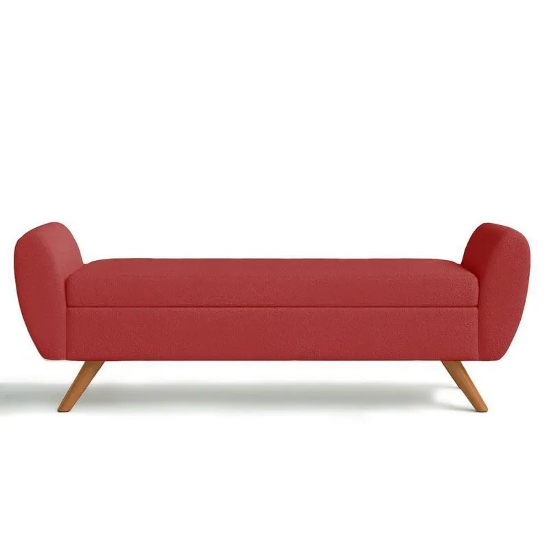 Recamier Bau Grecia 1,40m Suede Vermelho - Clique Decor