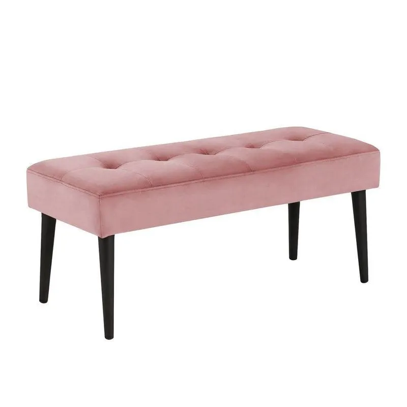 Banco Estofado Theo 1,20m Suede Rose - Inova Decor