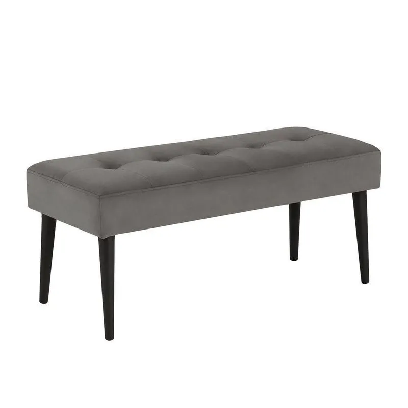 Banco Estofado Theo 1,60m Suede Cinza - Inova Decor