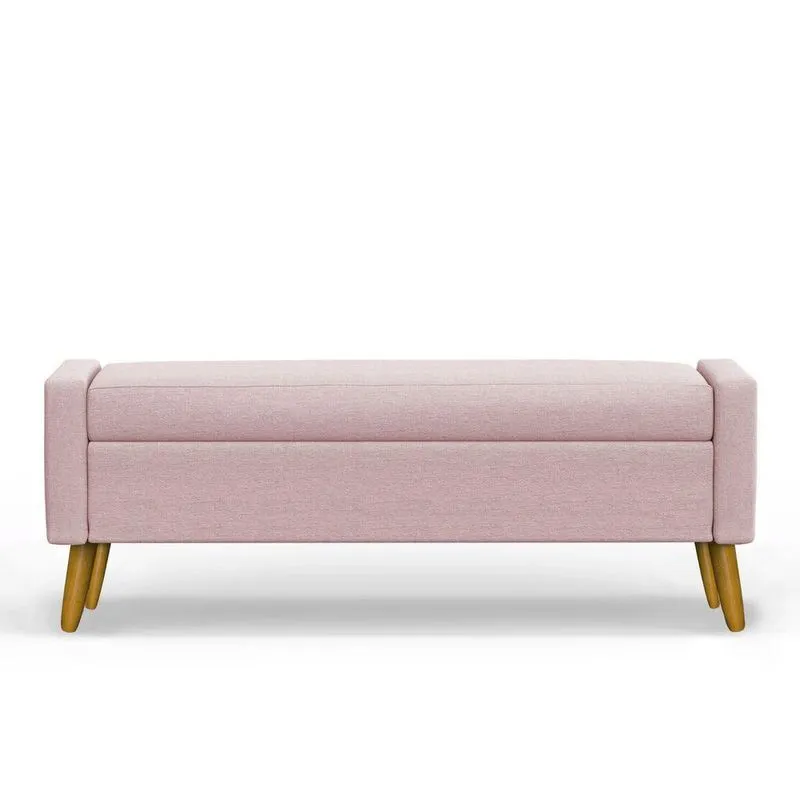 Recamier Bau Paris 1,20m Suede Rosa Bebe - Inova Decor