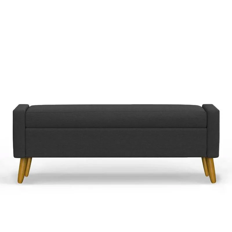 Recamier Bau Londres 1,40m Suede Preto - Clique Decor