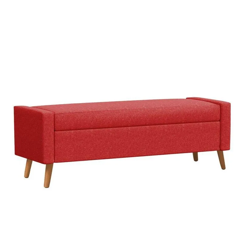 Recamier Bau Londres 1,40m Suede Vermelho - Clique Decor