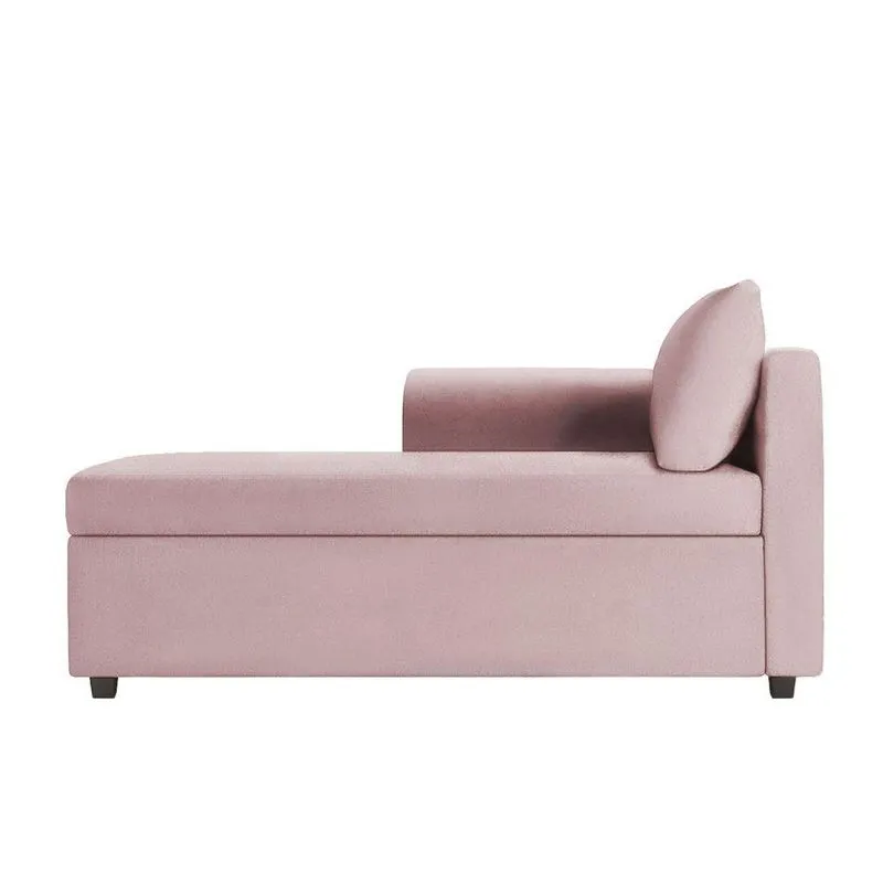 Recamier Divã Londres 140cm Suede Rosa Bebe - Inova Decor