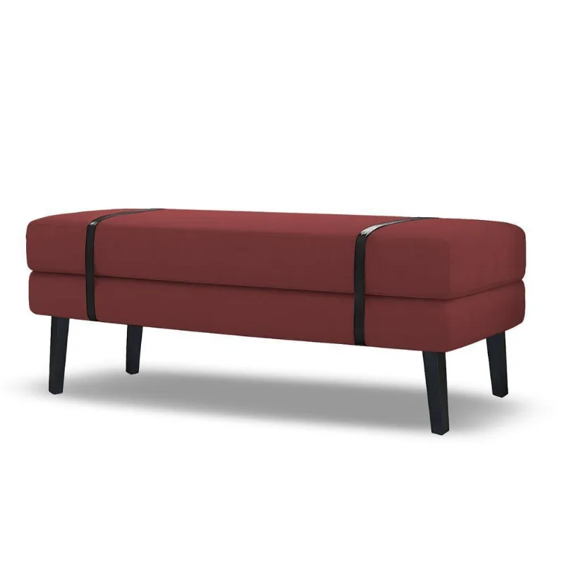 Banco Estofado Viena 1,40m Suede Bordo - Inova Decorações