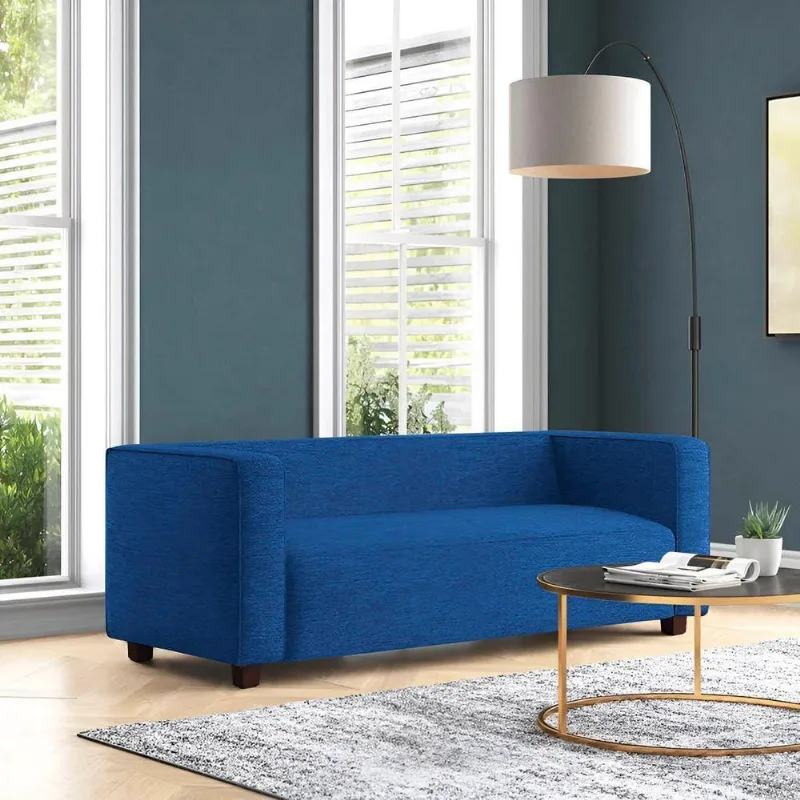 Sofá Namoradeira Amsterdam 1,40m Suede Azul Marinho - Inova Decorações
