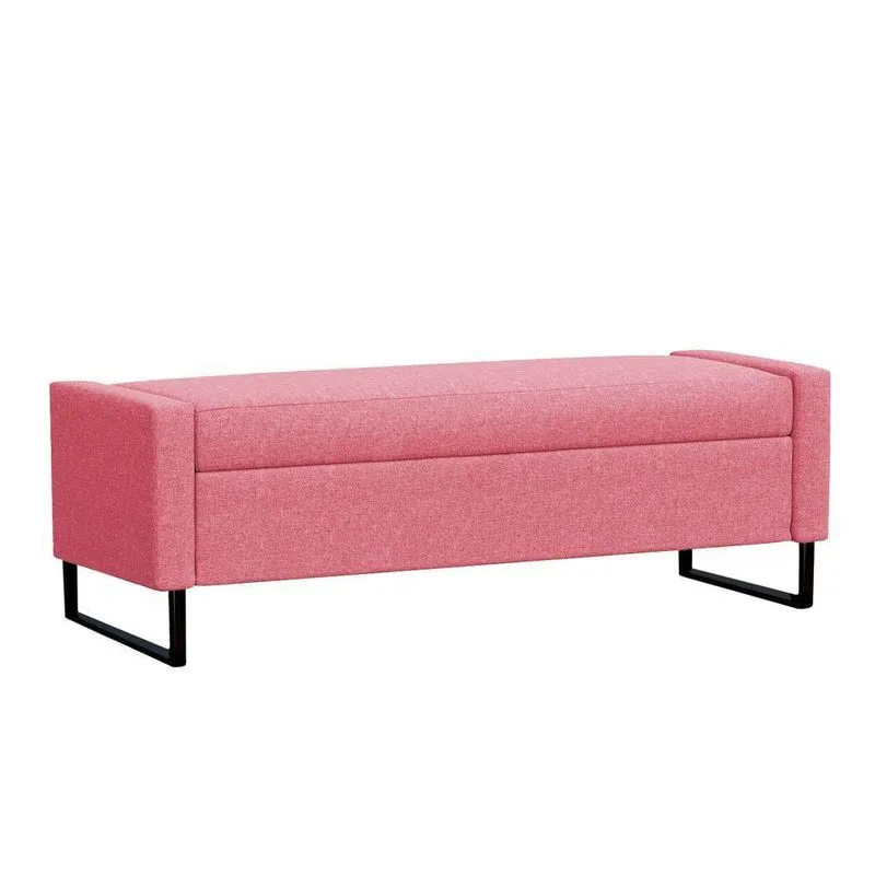 Recamier Bau Paris Base De Metal 1,40m Suede Pink - Inova Decorações