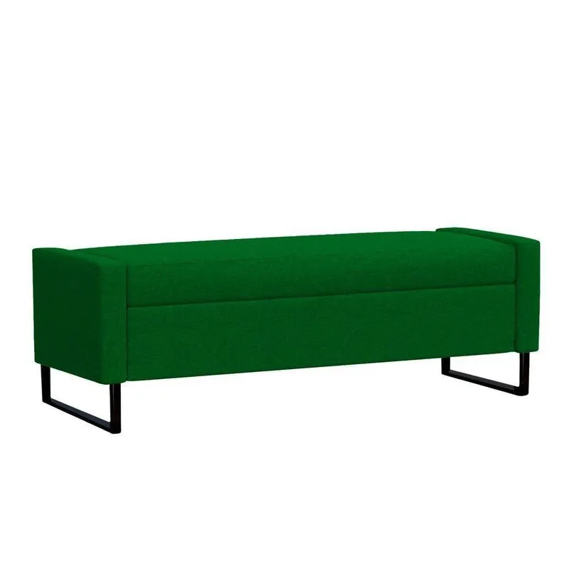 Recamier Bau Paris Base De Metal 1,40m Suede Verde - Inova Decorações