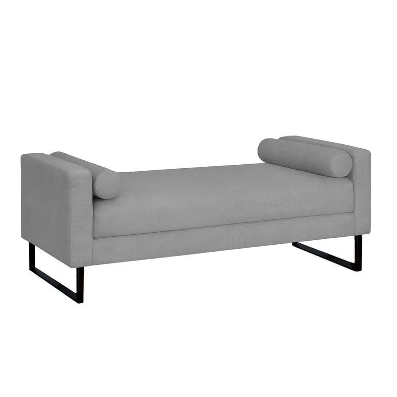 Recamier Berlim Base Metal 1,20m Linho Cinza - Inova Decorações