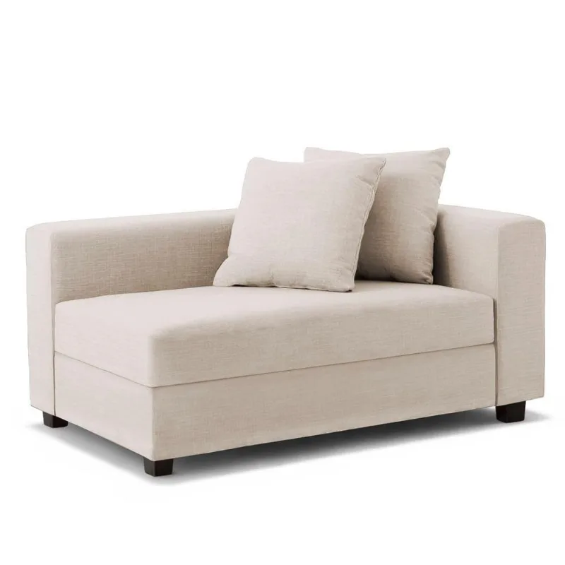 Recamier Divã Aspen 1,40m Corino Bege - Inova Decorações