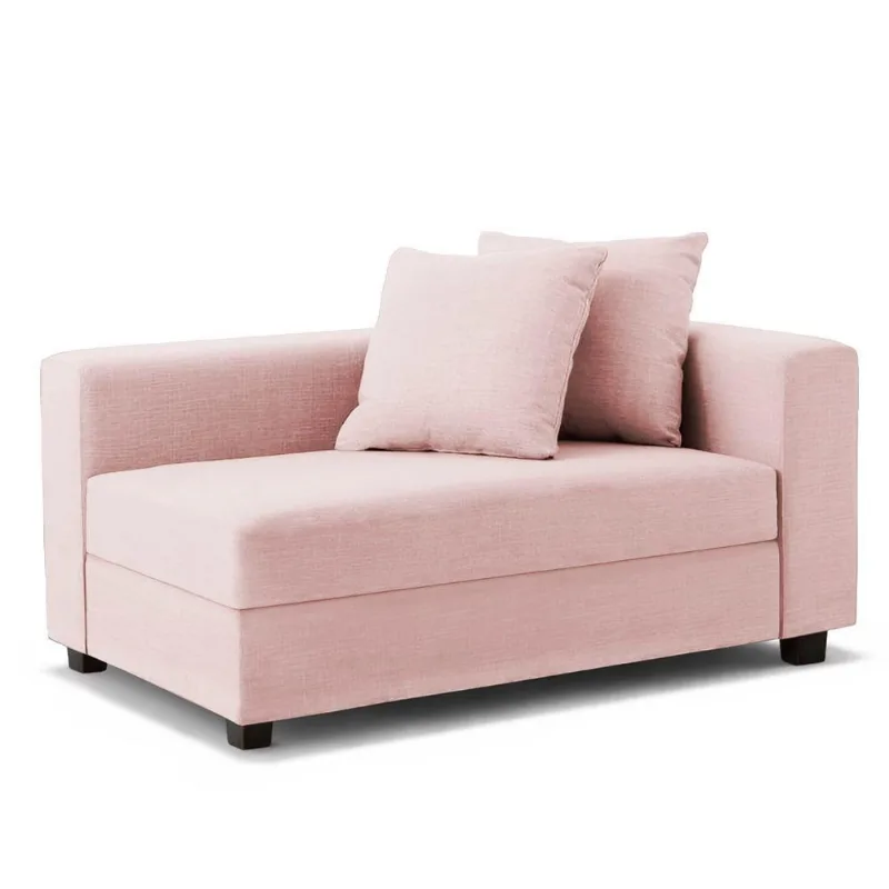 Recamier Divã Aspen 1,40m Suede Rosa Bebe - Inova Decorações