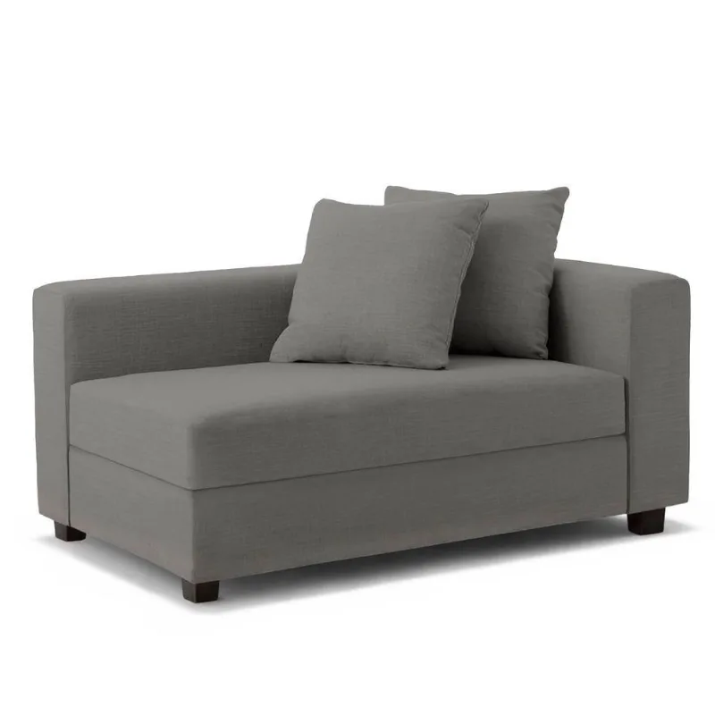 Recamier Divã Aspen 1,60m Suede Cinza - Inova Decorações