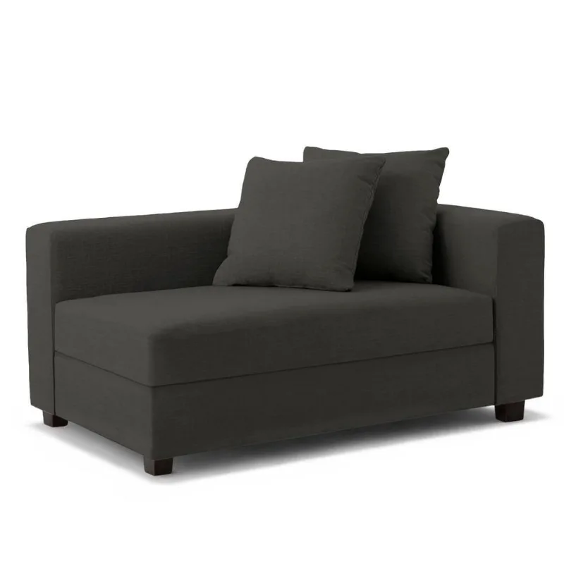 Recamier Divã Aspen 1,60m Suede Preto - Inova Decorações