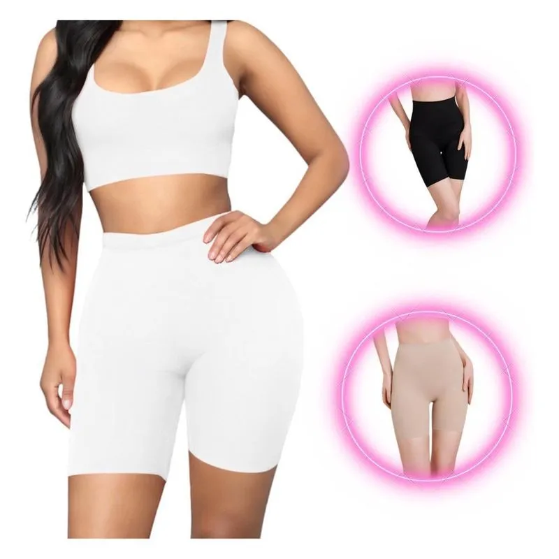 Cinta Modeladora Shorts Compressão Cintura Alta Branco P