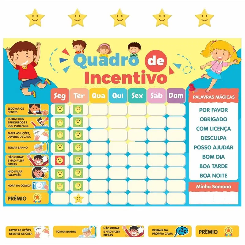 Quadro De Incentivo De Geladeira - Unissex Emojis
