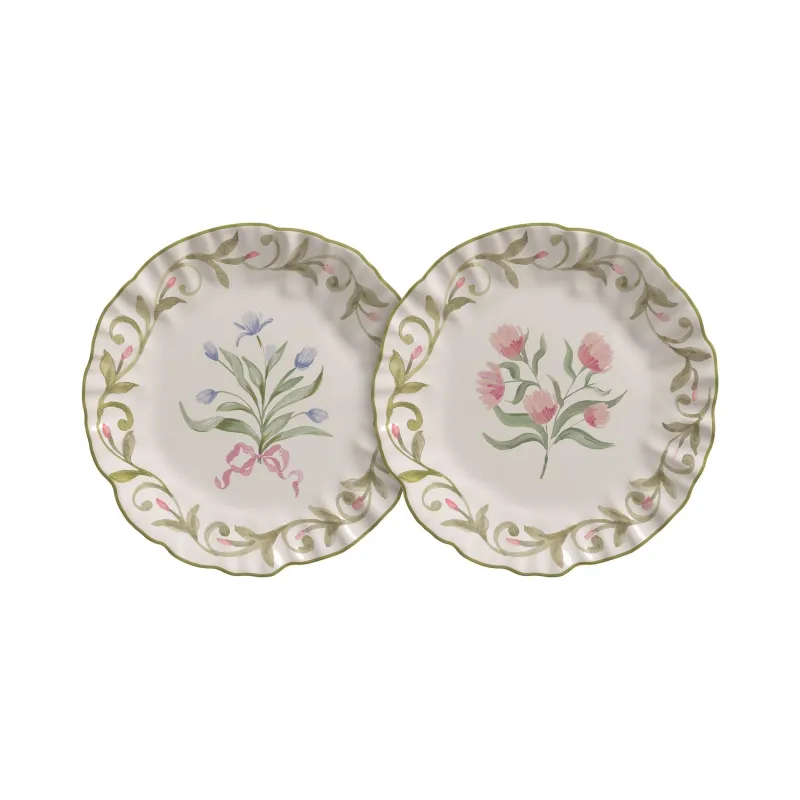 Conj. 6 Pratos Sobremesa Dolce Fiore
