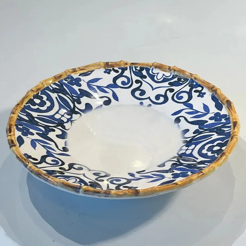Prato de Risoto Cerâmica Dolce Mare Azulejo Português Azul 27,5cm Maison Blanche
