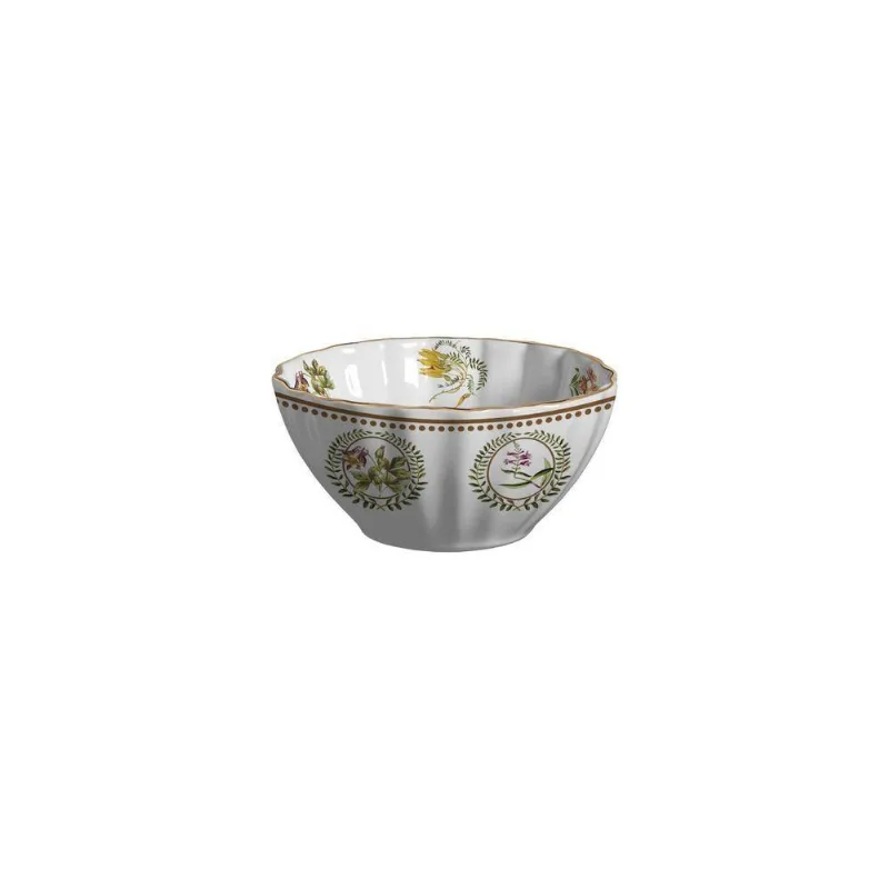 Bowl Royal Bloom Filete Ouro para Cereais e Sobremesas Branco Maison Blanche