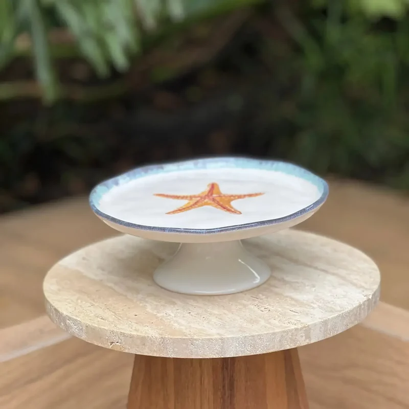Porta Petit Four Cerâmica Atlântica 20,5cm Scalla