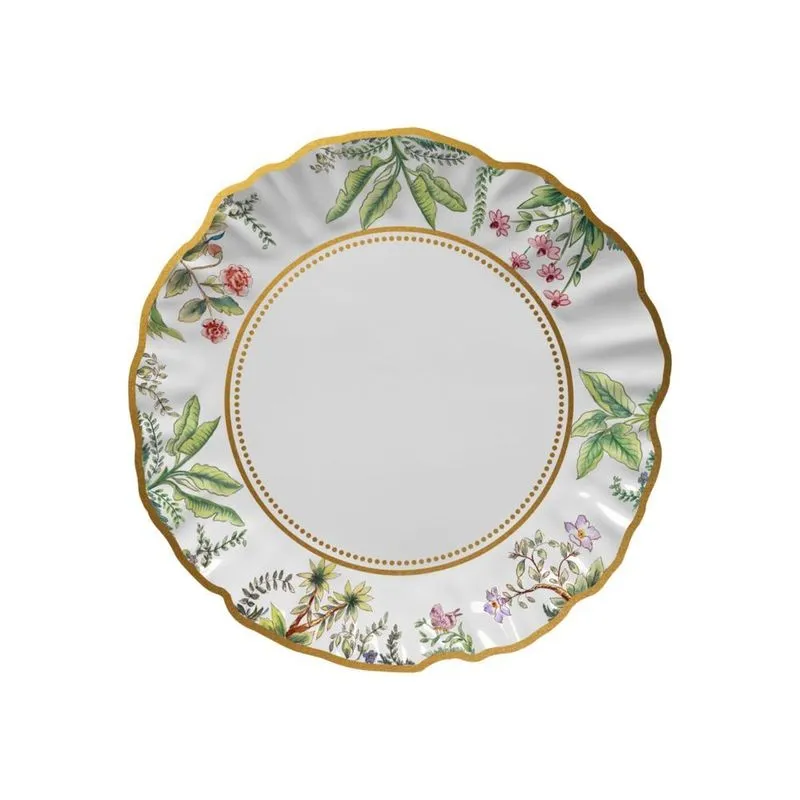 Sousplat Orient Bloom Cerâmica 33cm 1 Peça Estampa Oriental Maison Blanche Sousplat Orient Bloom Cerâmica 33cm Estampa Oriental Maison Blanche