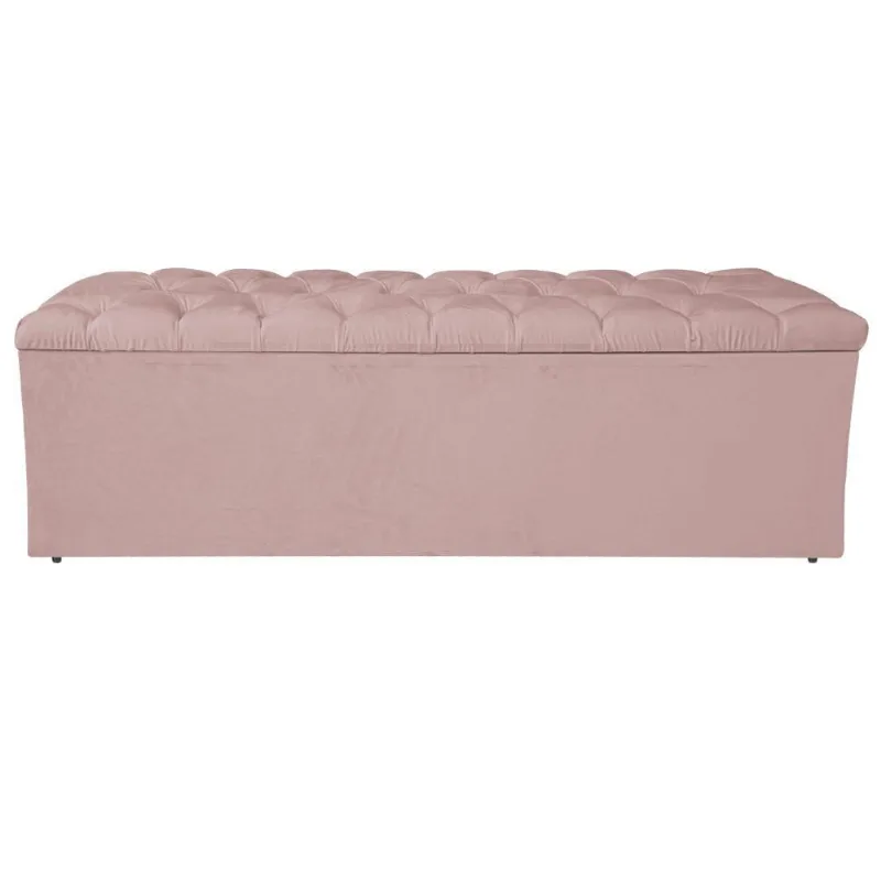 Calçadeira Liverpool 160cm Queen Size Suede Rosê