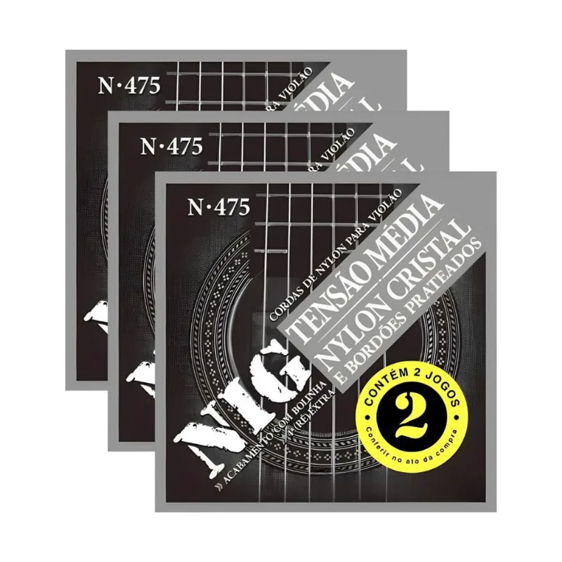 Encordoamento Violão Nylon Tensão Média Nig N475.028 Kit 6 Jogos PR2N475L