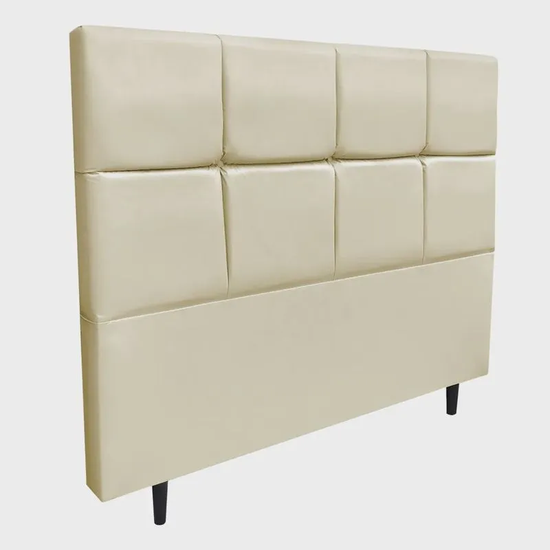 Cabeceira Roma para Cama Box Queen 160 cm Corino Bege - D'Rossi