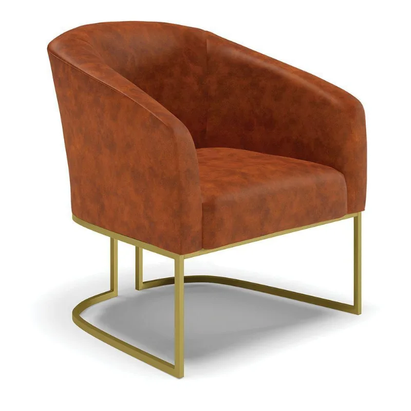 Poltrona Corano Base Industrial Dourada Cor Nozes