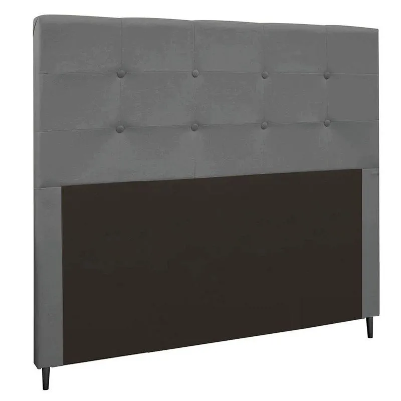 Cabeceira Luna Para Cama Box Queen 160 Cm Suede Cor Cinza