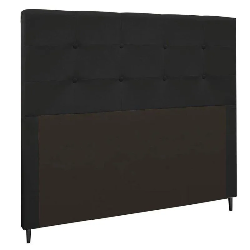 Cabeceira Luna Para Cama Box Queen 160 Cm Suede Cor Preto
