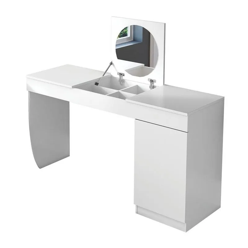 Escrivaninha Penteadeira Eva Com Nicho Organizador 136 Cm Branco - D'rossi