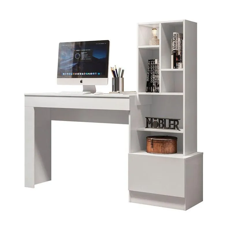 Escrivaninha Office Sara Com Estante 149 Cm Bran - D'Rossi