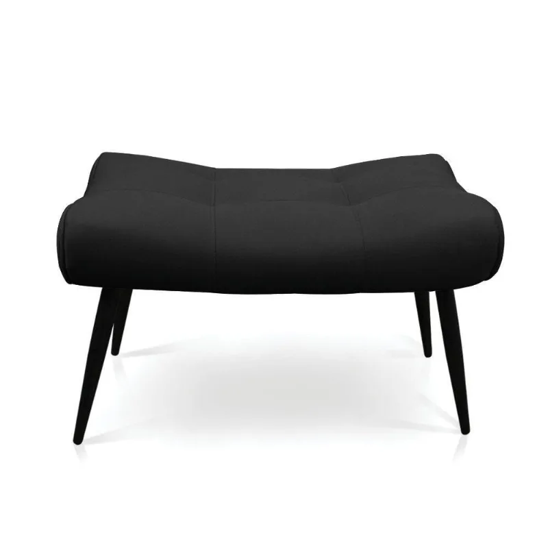 Puff Sher Suede Pés Palito De Ferro - D'Rossi Cor Preto