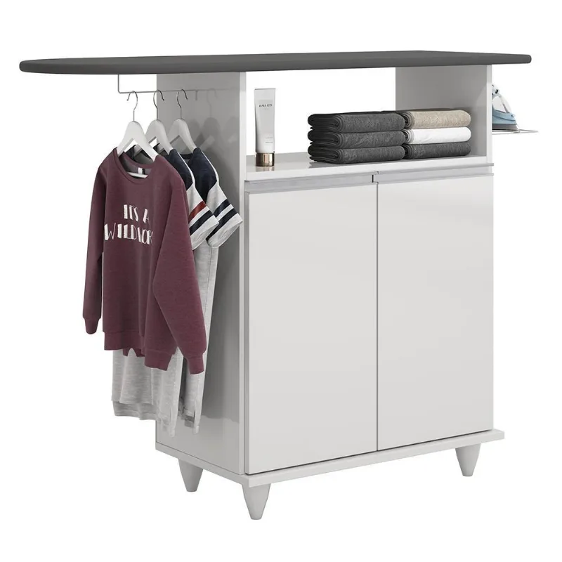 Tábua De Passar Com Balcão 02 Portas Angel Branco 119 Cm - D'rossi - DRossi
