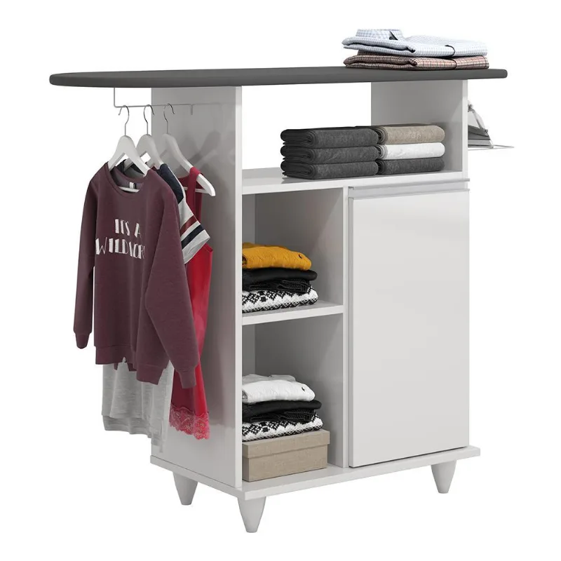 Tábua De Passar Com Balcão 01 Porta Lis Branco 107 Cm - D&amp;#039rossi - DRossi