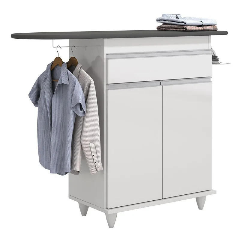 Tábua De Passar Com Balcão 01 Porta Alice 119cm Branco - DRossi