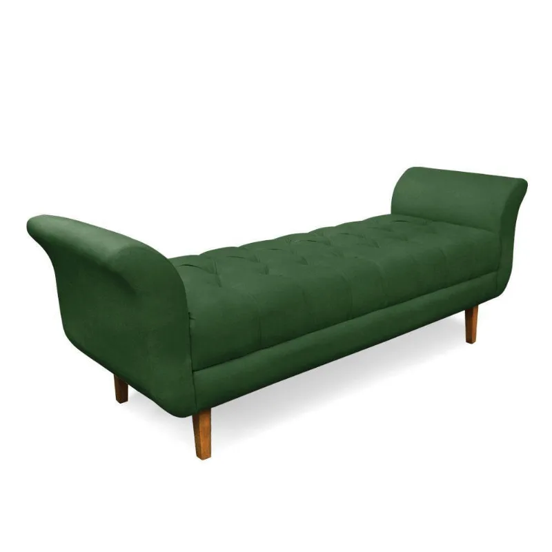 Recamier Olinda Suede 160 Cm Pés Chanfrado Castanhos - D'rossi Cor Verde
