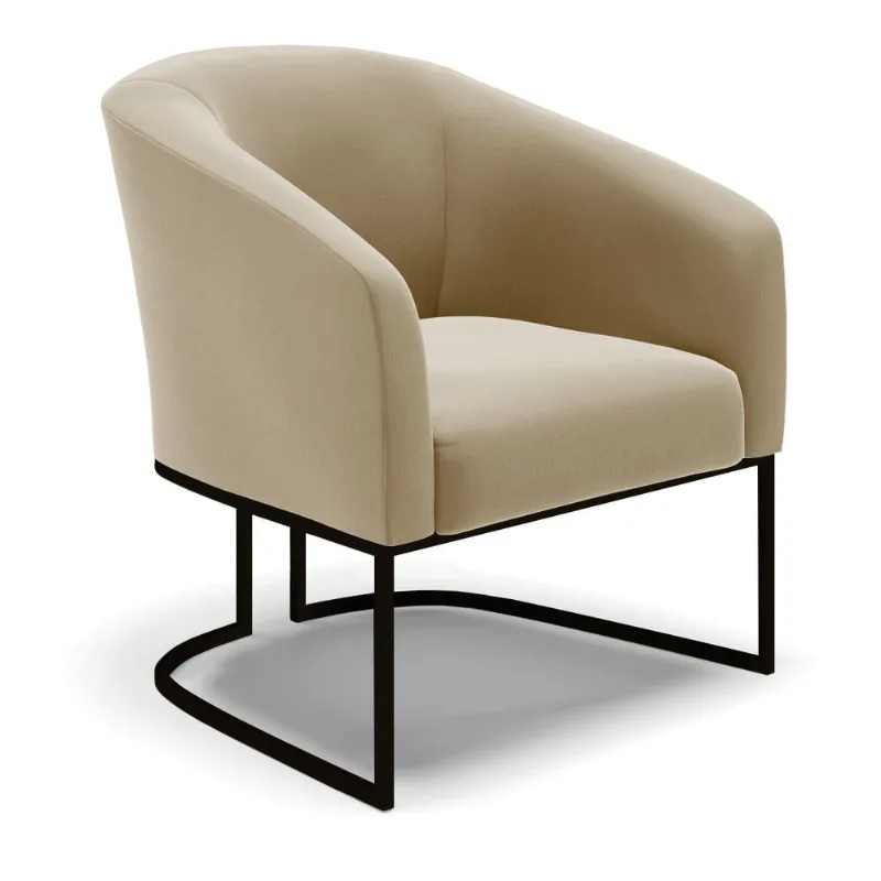 Poltrona Para Sala Industrial Preto Stella Suede Marrom Rato D03 - D'Rossi - DRossi