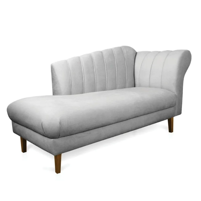 Divã Recife Suede Cinza 165 Cm Pés Chanfrado Castanho - D'rossi - DRossi