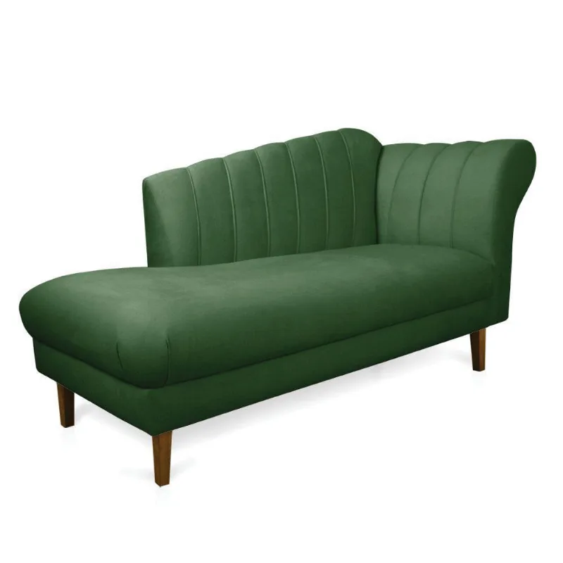 Divã Recife Suede Verde 165 Cm Pés Chanfrado Castanho - D'rossi