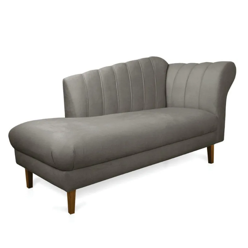 Divã Recife Suede 165 Cm Pés Chanfrado Castanho - D'rossi Cor Grafite