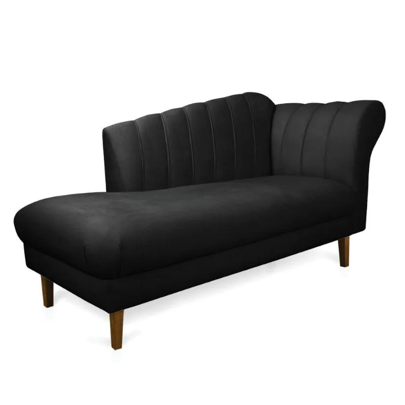 Divã Recife Suede 165 Cm Pés Chanfrado Castanho - D'rossi Cor Preto