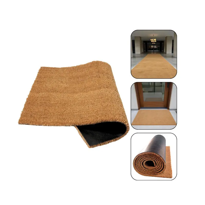 Tapete Capacho Fibra de coco bese emborrachado 15mm MTKA - P/M² - (1,00 X 1,00 mt) cor natural