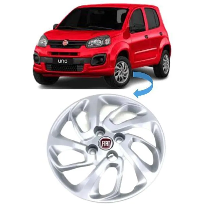 Calota Aro 14 Cinza Metalizado Fiat Novo Uno 15 21 Original